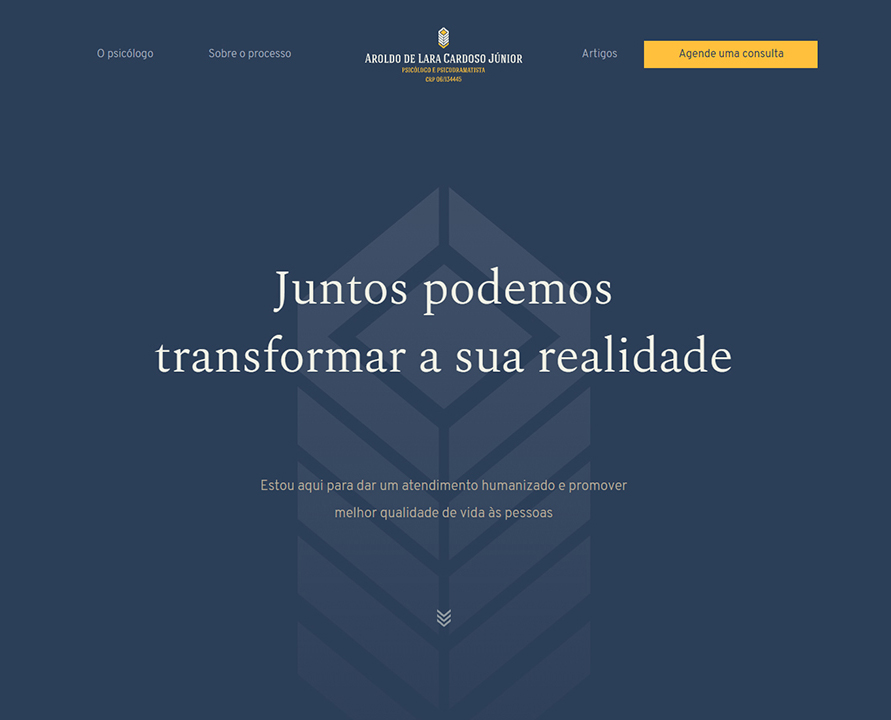 Case Aroldo Júnior — site para psicólogo