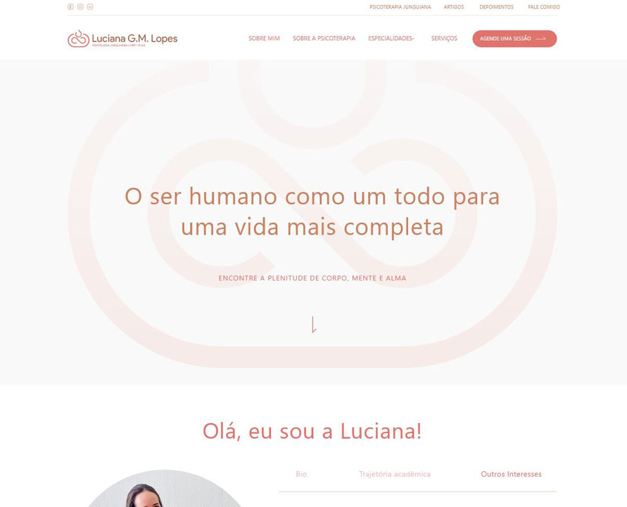 Case Luciana Gomes — site para psicóloga