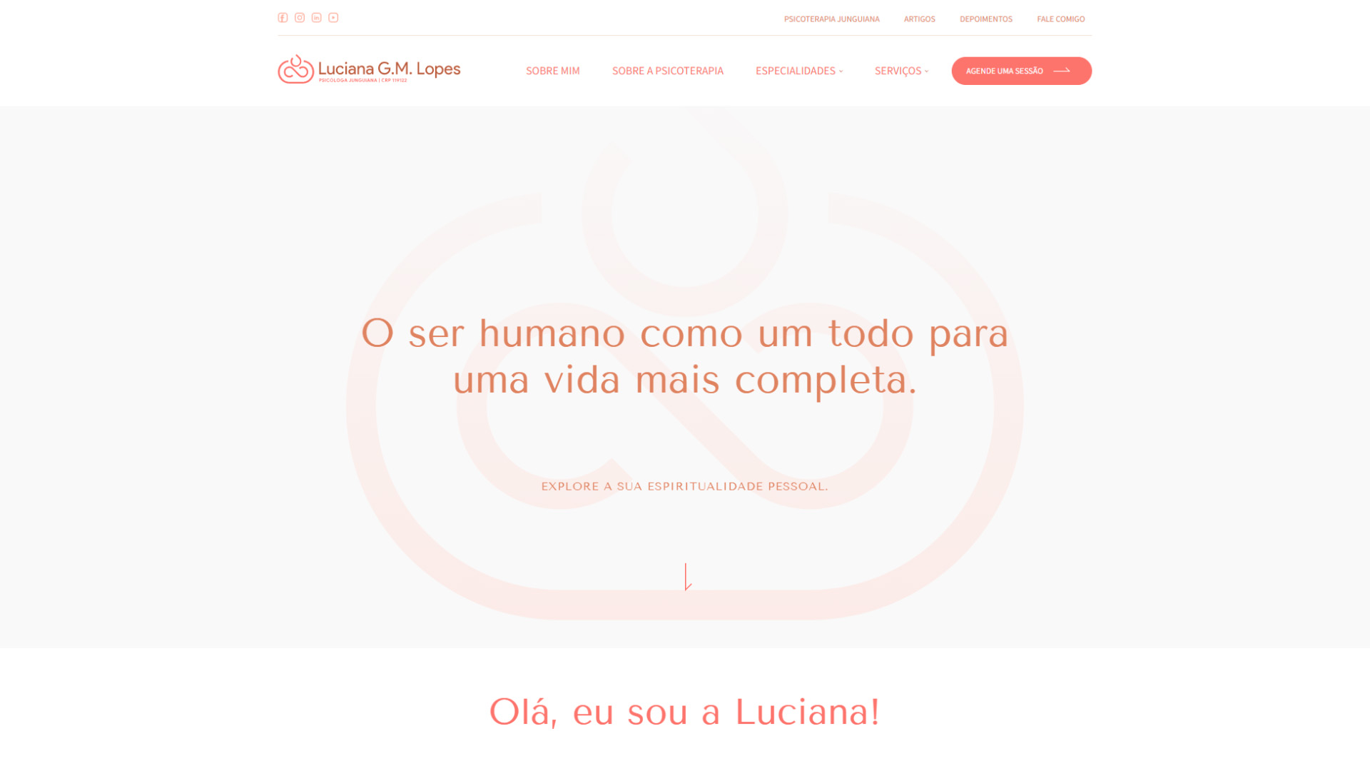 Página inicial do site de Luciana Gomes